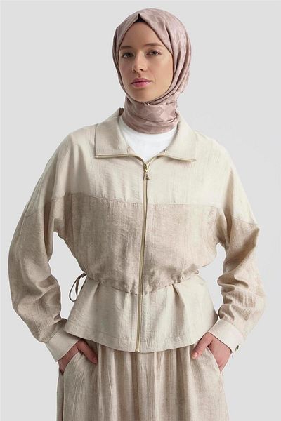 Armine Costum cu efect de țesătură cu jachetă 25K6105 Mink