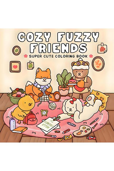 Choice Deluxe Plush Friends Coloring Book - 24 Pages of Intricate Black & White Line Art for Adults & Te...
