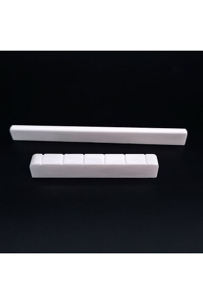 Choice 6 String Bone Classical Guitar Bridge Saddle And Nut White Bone Bridge Replacement Parts 80mm 52m...