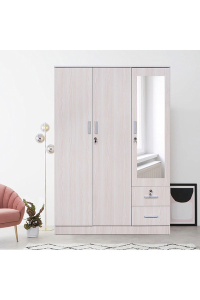 Home Box خزانة ملابس بيلا بثلاثة أبواب ودرجين