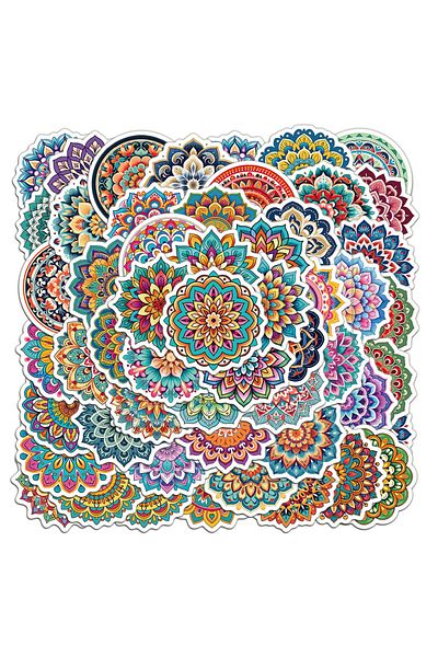 Choice 50pcs 50Pcs Cool Mandala Flower Stickers Flower Painting Laptop Graffiti Decoration Retro Luggage Sk