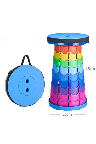 Choice Style 2 2025 1PC Rainbow Folding Stool Adjustable Height PP Material Portable Collapsible Compact fo