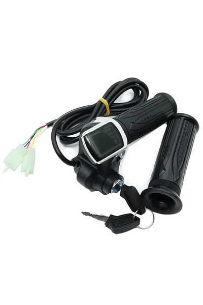 Choice 48V 24V 36V 48V 1Pair Electric Scooter Bike Throttle Speed Adjustment Handle with Key Lock Display