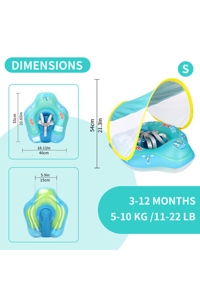 Choice BO5029Pro-S Swimbobo New Upgrade Baby Swimming Pool Float With Canopy Inflatable Infant Floating Rin