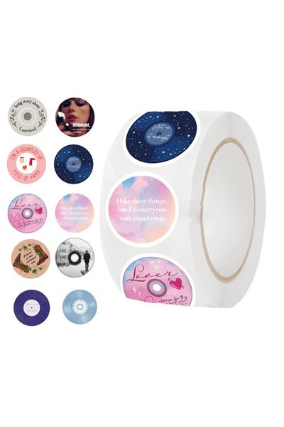 Choice 500pcs/roll Singer Taylor Album Evermore Song Long Story Short Stickers Paper Rings Classic Song ...