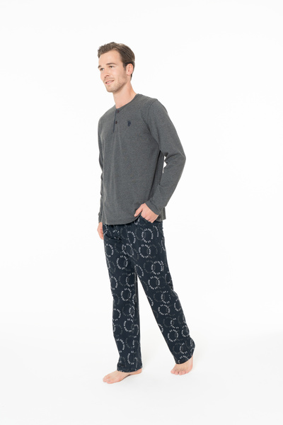 U.S. Polo Assn. U.S. Polo Assn. Men's Anthracite Melange Pajama Set
