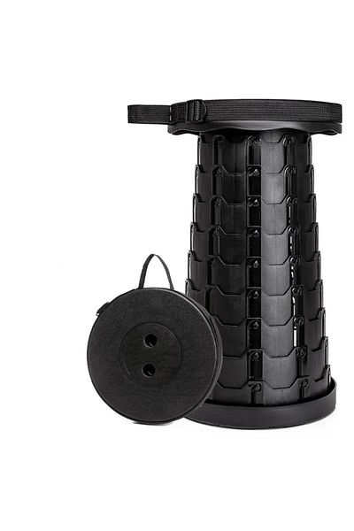 Choice black Thickened Travel Outdoor Rainbow Retractable Folding Stool, High-speed Rail and Train Portable