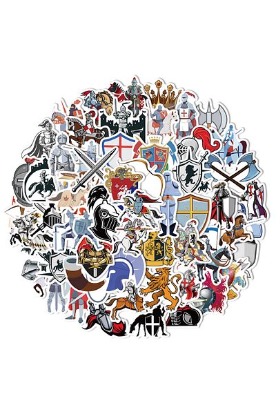 Choice 60PCS 60PCS European Medieval Knight Graffiti Stickers Notebook Water Cup Luggage Skateboard Compute