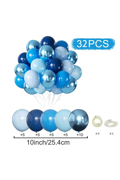Choice 10inch 1 32Pcs 10-inch Pearl Blue Metallic Blue Balloons Latex Balloon...