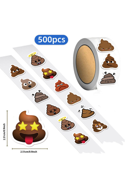 Choice 500PCS 500PCS Evil Fun Angel Poop Reward Stickers 10 Different Poop Stickers 2.5cm/1.0in Learning Re