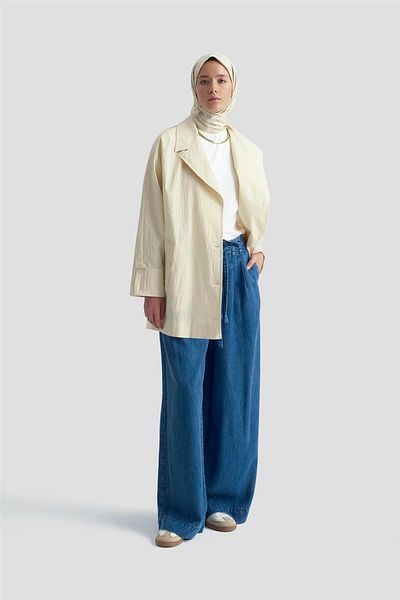 Armine Μπουφάν από βαμβακερό μείγμα 25KD4009 Άμμος