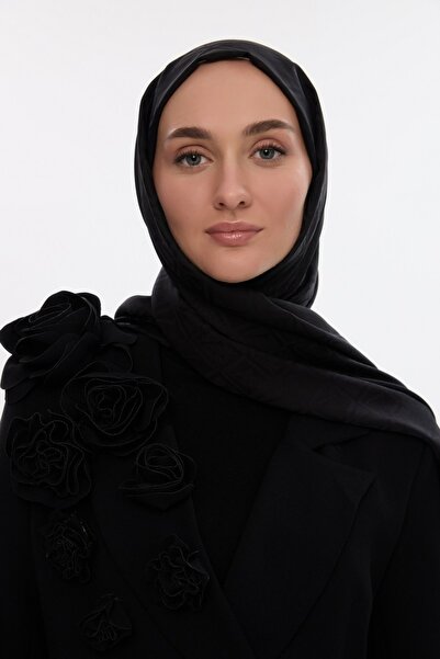 VALERCE V Pattern Silky Jacquard Shawl