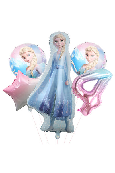 Miniso Other 20221231C03-4 5Pcs/set Disney Frozen Ice Queen Alsa Theme Balloons 40Inch Gradient Number Ball