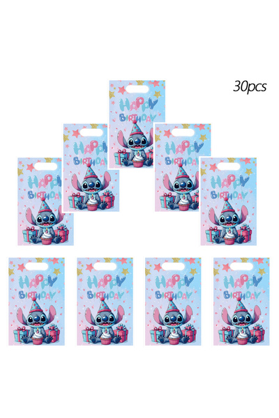 Miniso 25x16.5cm 30pcs 30pcs Disney Stitch Birthday Party Decorations， Gift Bags， Candy Bags ， Goody Bags ，