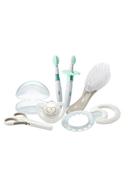 Nuk Set pentru nou-nascut, Nuk, Include cutie depozitare suzeta, suzeta, perie de par