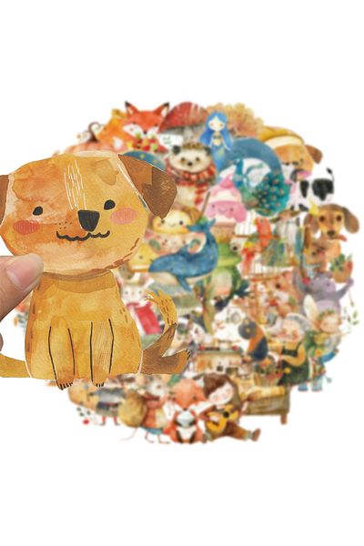 Choice 50PCS 50PCS Fairy Tale Watercolor Graffiti Stickers Handmade Account DIY Luggage Notebook Motorcycle