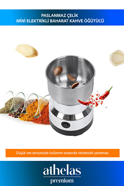 Athelas Özel Sessiz Düşük Gürültülü Elektrikli Mini Kahve Baharat Değirmeni Ö...