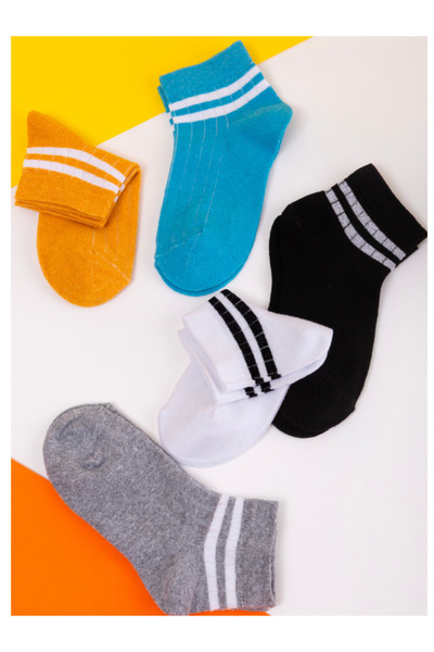 Hobins Sportswear Company 5 pár baba- és gyermekzokni, karikás mintás iskolai, hétköznapi, szezonális zokni