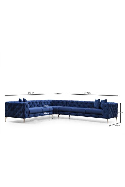 Vivense COMO KÖŞE KOLTUK, MAVİ, SOL KÖŞE