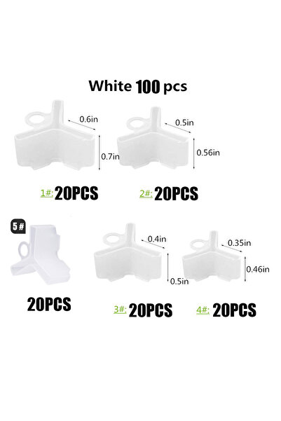Choice مجموعة من 100 قطعة من أغطية خطاف الصيد باللون الأبيض، أغطية خطاف ثلاثي...