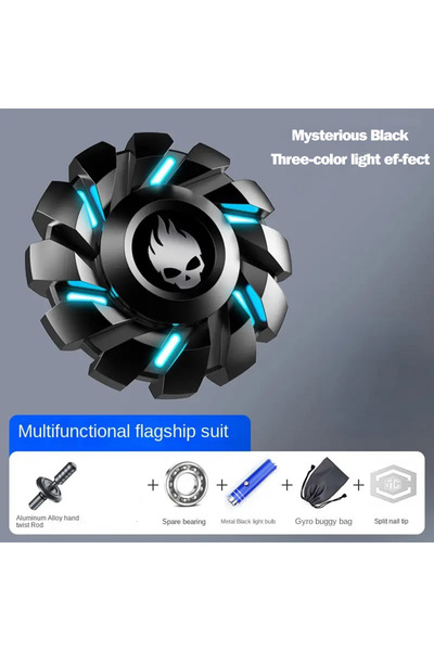 Choice لعبة فيدجيت سبينر مضيئة مصنوعة بالكامل من المعدن باللون الأسود S edc -...