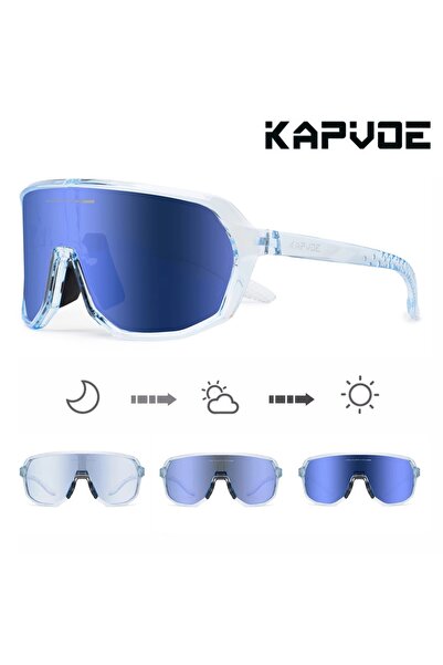 KAPVOE نظارات شمسية فاخرة لركوب الدراجات، بعدسة واحدة متغيرة اللون BL-1L-31، ...