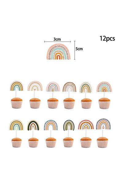 Choice Rainbow Cake Topper 12pcs Boho Rainbow Bohemian Cake Toppers Girl Boy Birthday Wedding Baby Shower P