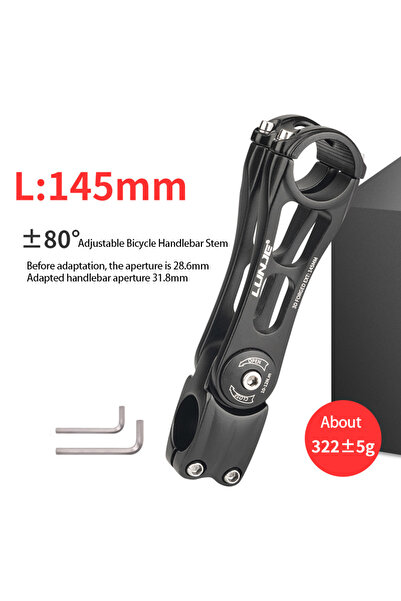 Choice 31.8x145 مم قابل للتعديل قوة دراجة جبلية 31.8 ساق مقود دراجة ±80 درجة ساق طاولة دراجة جبلية طريق 28 6