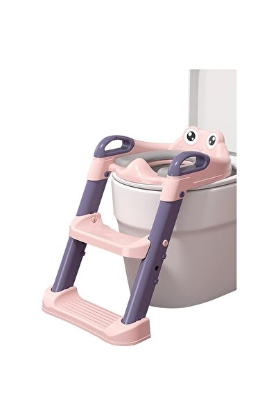 Flippy Toilet Training Seat & Booster for Children 1-7, Foldable, 2 Adjustable Steps, Pink/Purple