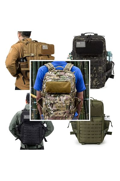 Lion camo Rucsac Laser Cut 2.0 Backpack GYM For Men 40-45 L Survival Rucksack Witch Bottle Holder