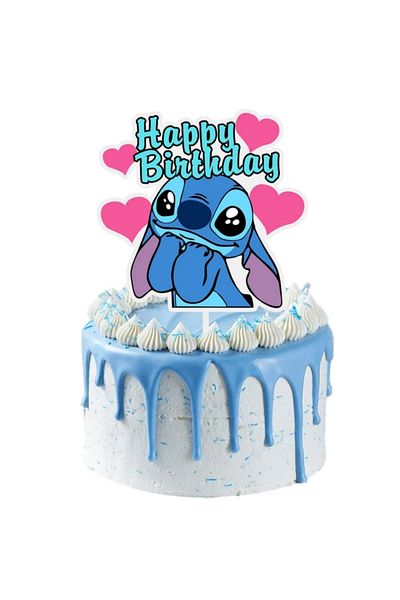 Disney Stitch Lilo and Stitch Cake Toppers Children's Happy Birthday Party Cake Decorations for Kid Birthda