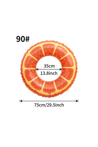 Choice 90(For 45-60KG) 1PC Thick Orange Shaped Pool Float, Simple Floating Ring For Adults In Summer, Suita