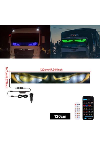 Choice Single 1.2M APP Control Truck Devil Eye LED Matrix Pixel Panel Graffiti Scrolling Text Soft Foldable