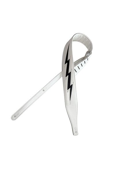Choice white-black lighting PU Leather Adjustable Guitar Strap White Lightning Pattern Shoulder Belt for El