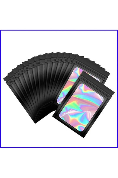 Choice1 أكياس مايلر سميكة مقاومة للرائحة، مقاس 6×10 سم، سوداء، 50 قطعة، أكياس...