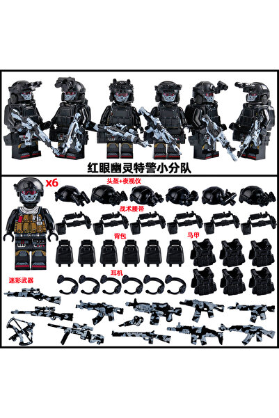 Choice 6 people Military mini doll camouflage yellow desert ghost special forces assembled building blocks