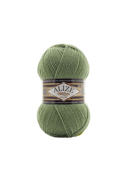 Alize Superlana Classic Hand Knitting Yarn 100g – 75% Acrylic 25% Wool – Color No: 852 - Green