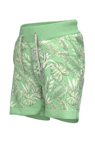 Name it NMMVERMO Aop Long Swe Shorts Unb F Noos-Green Ash