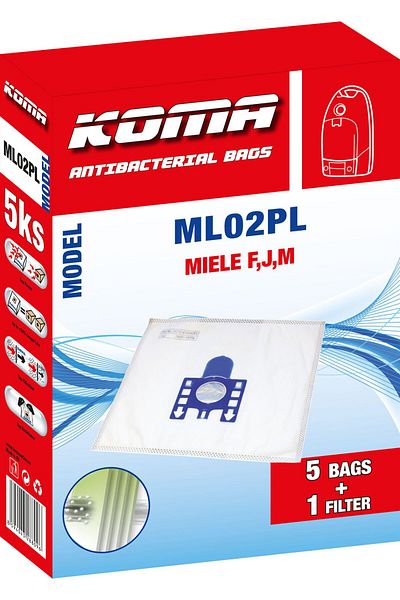 KOMA ML02PL - Saci pentru aspirator Miele F,J,M cu fata plastic, textil, 5buc