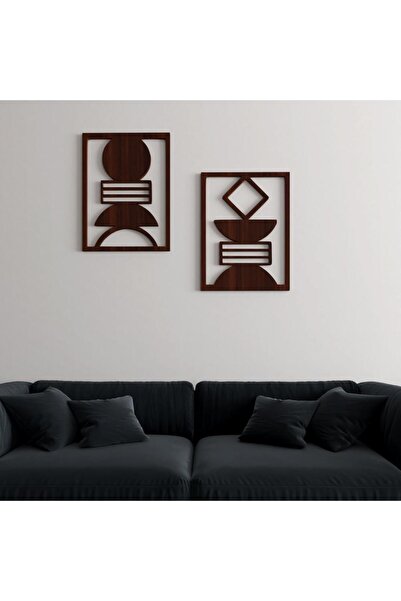 Marktna منحوتة ديكور خشبية بتصميم فن هندسي