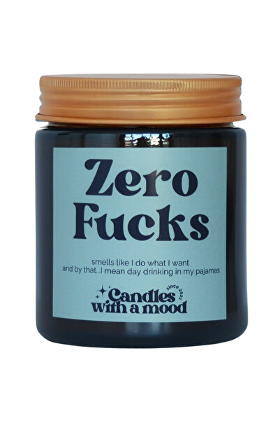 Candles with a mood Lumânare parfumată cu soia ZERO FUCKS lemn de santal - pi...
