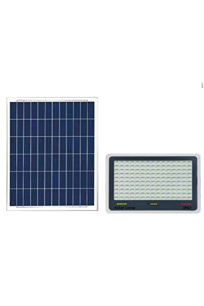 LEIBOO 140-LED Solar Floodlight Projector 65W with Light Sensor, IP67, 20x17 cm - Black