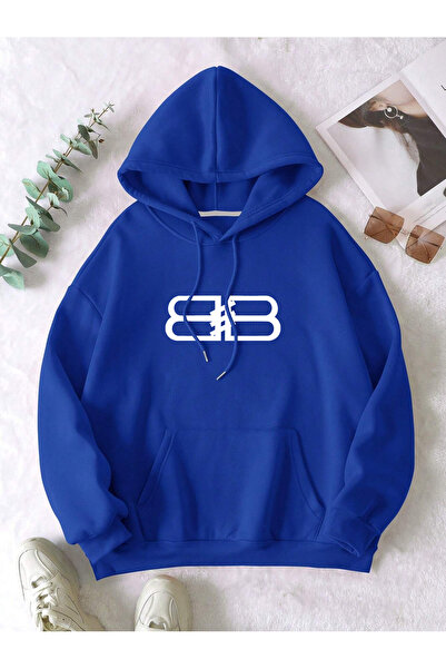 StartMore Blue Unisex Men/Women Bb Colorful Custom Printed Oversize Hoodie