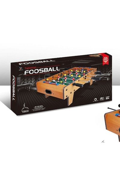 CLICK Masa de Fotbal cu Teren si 18 Jucatori, 6 Manere, cu Tablou pentru Scor, din Metal, Lemn si ABS, 69