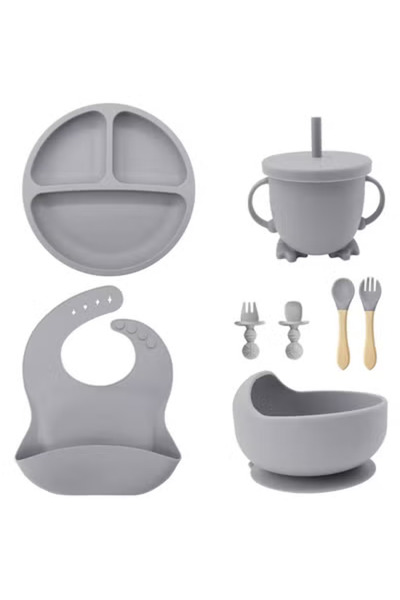 Fun Moment مجموعة تغذية الطفل من السيليكون مكونة من 8 قطع