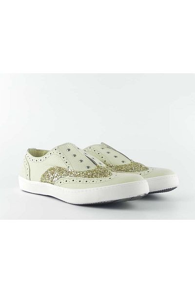 ZAZAMAG Women's casual shoes Shine made of natural leather, beige