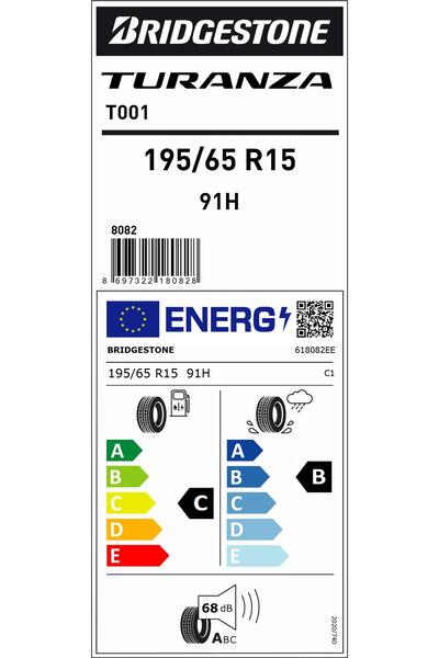Bridgestone 195/65R15 91H TURANZA T001 OTO YAZ LASTİĞİ (ÜRETİM YILI:2024)