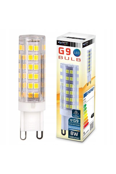 MasterLED Bec LED G9 SMD, 8W, lumină neutră 4000K, 500 lm, unghi de fascicul 360 grade, IP20