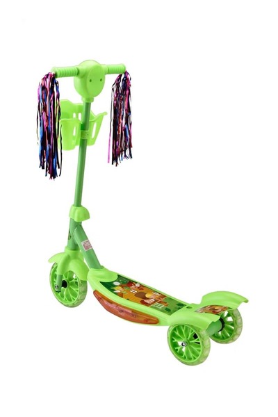 rexa 3-Wheel Musical Scooter – Green Fun Ride with Stability for Kids