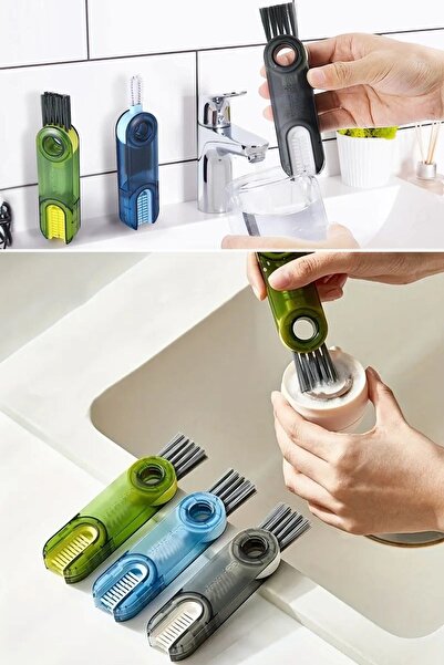 Buffer ® 3 functions practical bottle cleaning brush for kitchen bathroom car keyboard window grooves